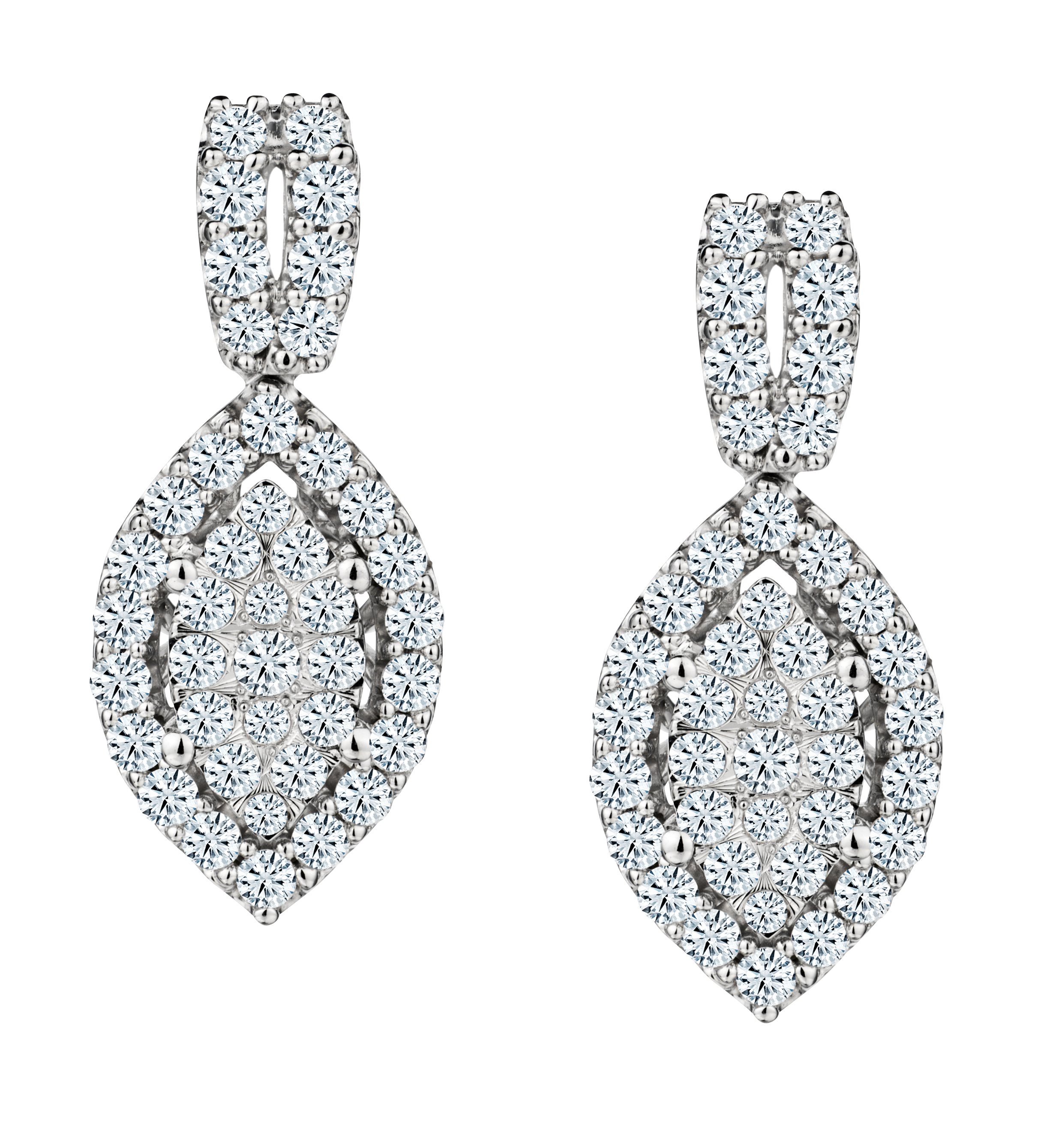 1.00 Carat of Lab Grown Diamonds Earrings, 10kt White Gold.....................NOW