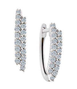 .50 Carat of Lab Grown Diamond Hoop Earrings, Silver.....................NOW