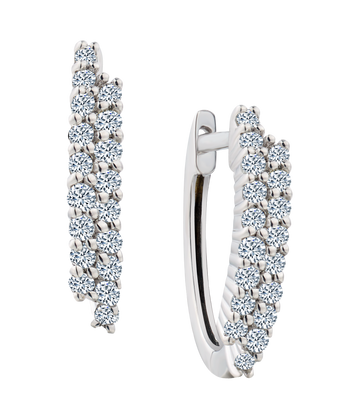 .50 Carat of Lab Grown Diamond Hoop Earrings, Silver.....................NOW