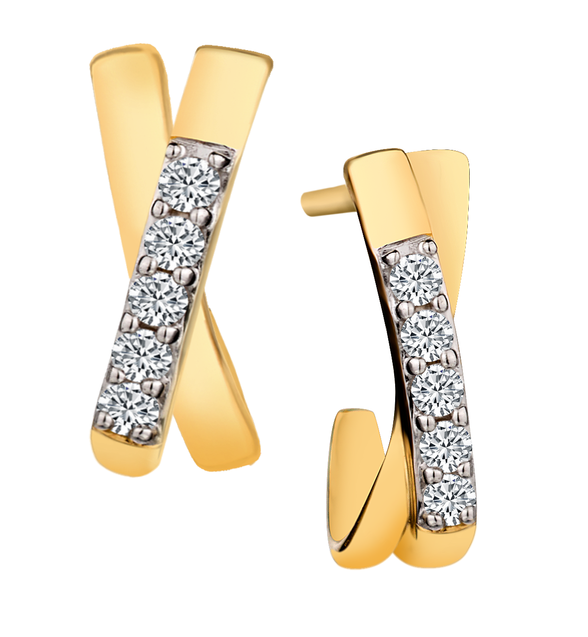 .11 Carat of Lab Grown Diamonds Earrings, 10kt Yellow Gold.....................NOW