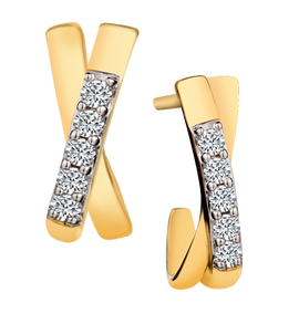 .11 Carat of Lab Grown Diamonds Earrings, 10kt Yellow Gold.....................NOW