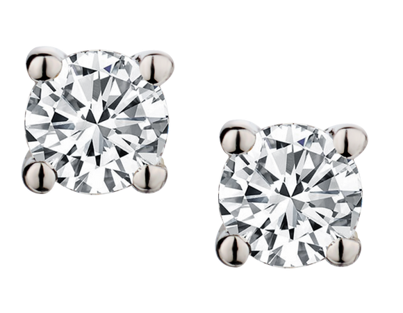 .25 Carat of Lab Grown Diamonds Solitaire Stud Earrings, Silver.....................NOW - Griffin Jewellery Designs