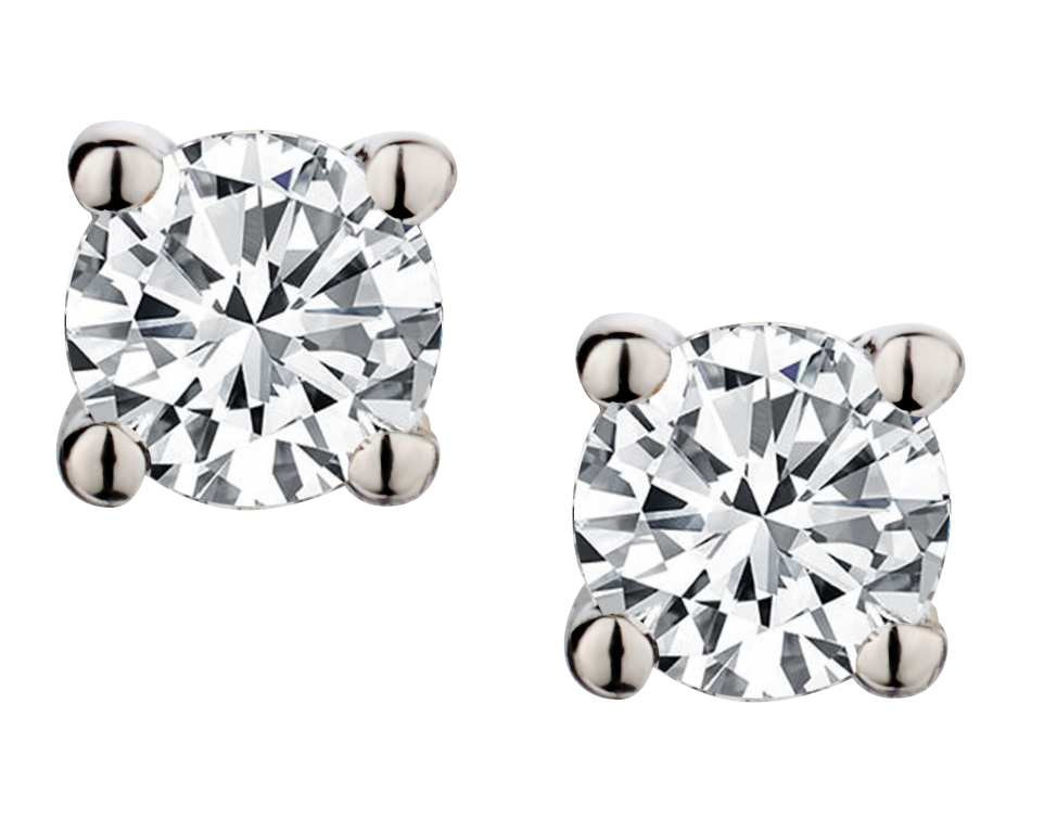 .25 Carat of Lab Grown Diamonds Solitaire Stud Earrings, Silver.....................NOW