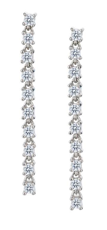 .33 Carat of Lab Grown Diamonds "Icicle" Earrings, 10kt White Gold.....................NOW