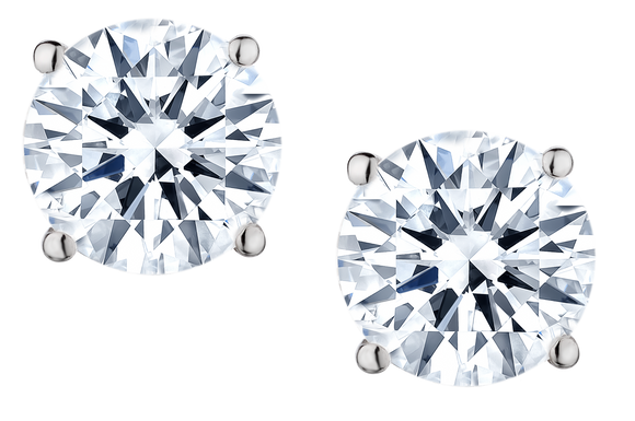 2.00 Carat of Lab Grown Diamonds Earrings, 14kt White Gold.....................NOW