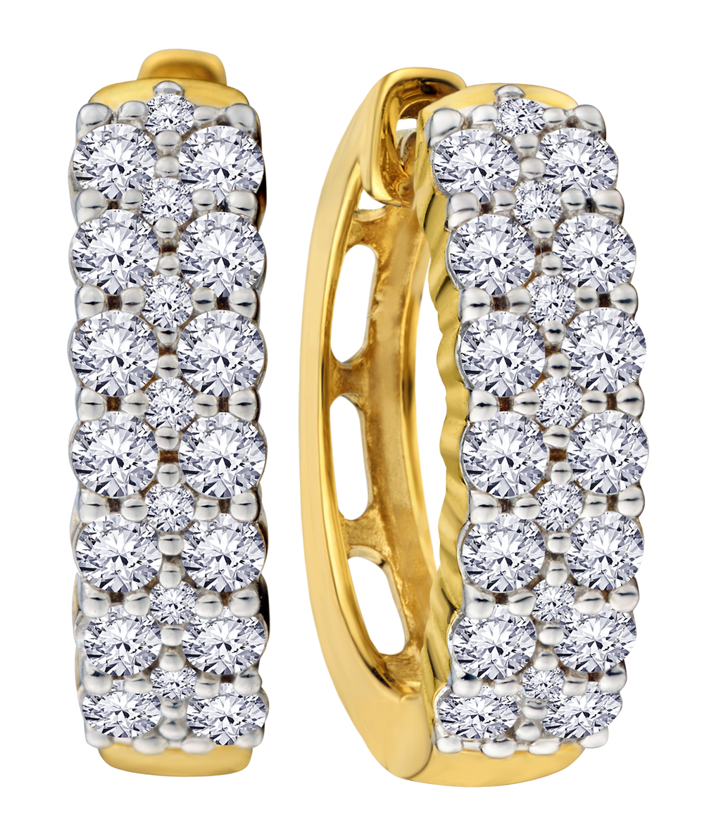 .50 Carat Of Lab Grown Diamonds Hoop Earrings, 10kt Yellow Gold.....................NOW