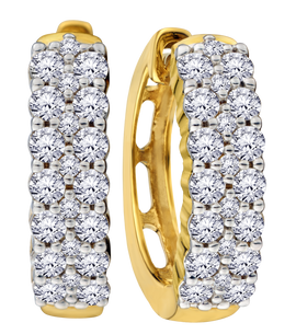 .50 Carat Of Lab Grown Diamonds Hoop Earrings, 10kt Yellow Gold.....................NOW