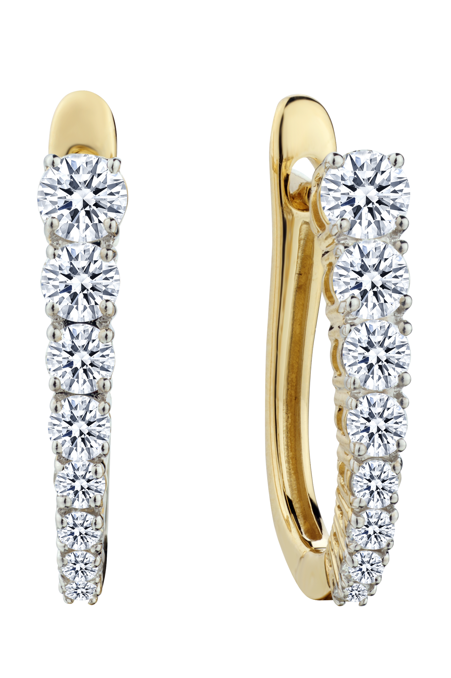 .75 Carat of Lab Grown Diamonds Earrings, 10kt Yellow Gold.....................NOW