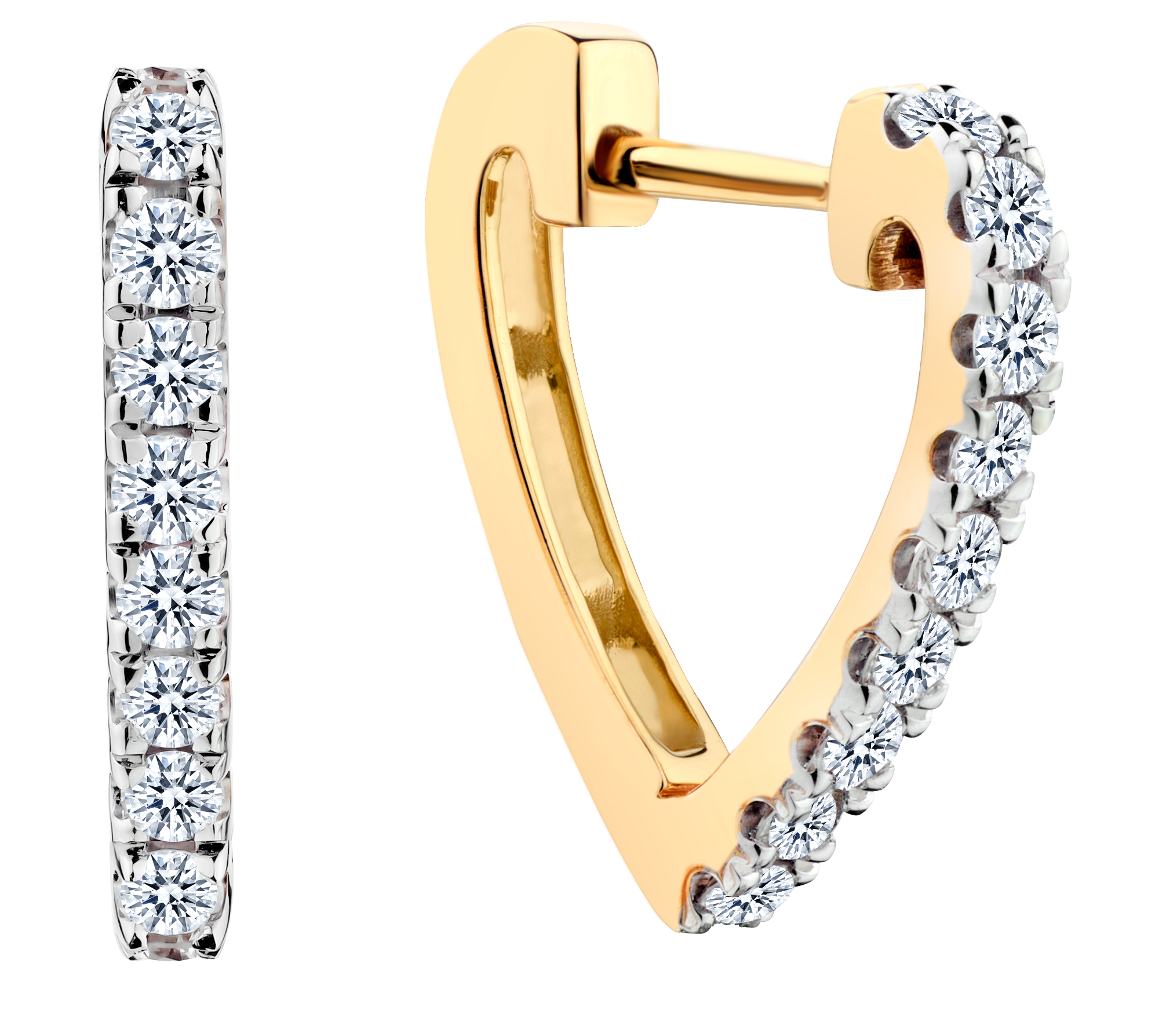 .50 Carat of Lab Grown Diamond "Heart" Earrings, 10kt Yellow Gold.....................NOW