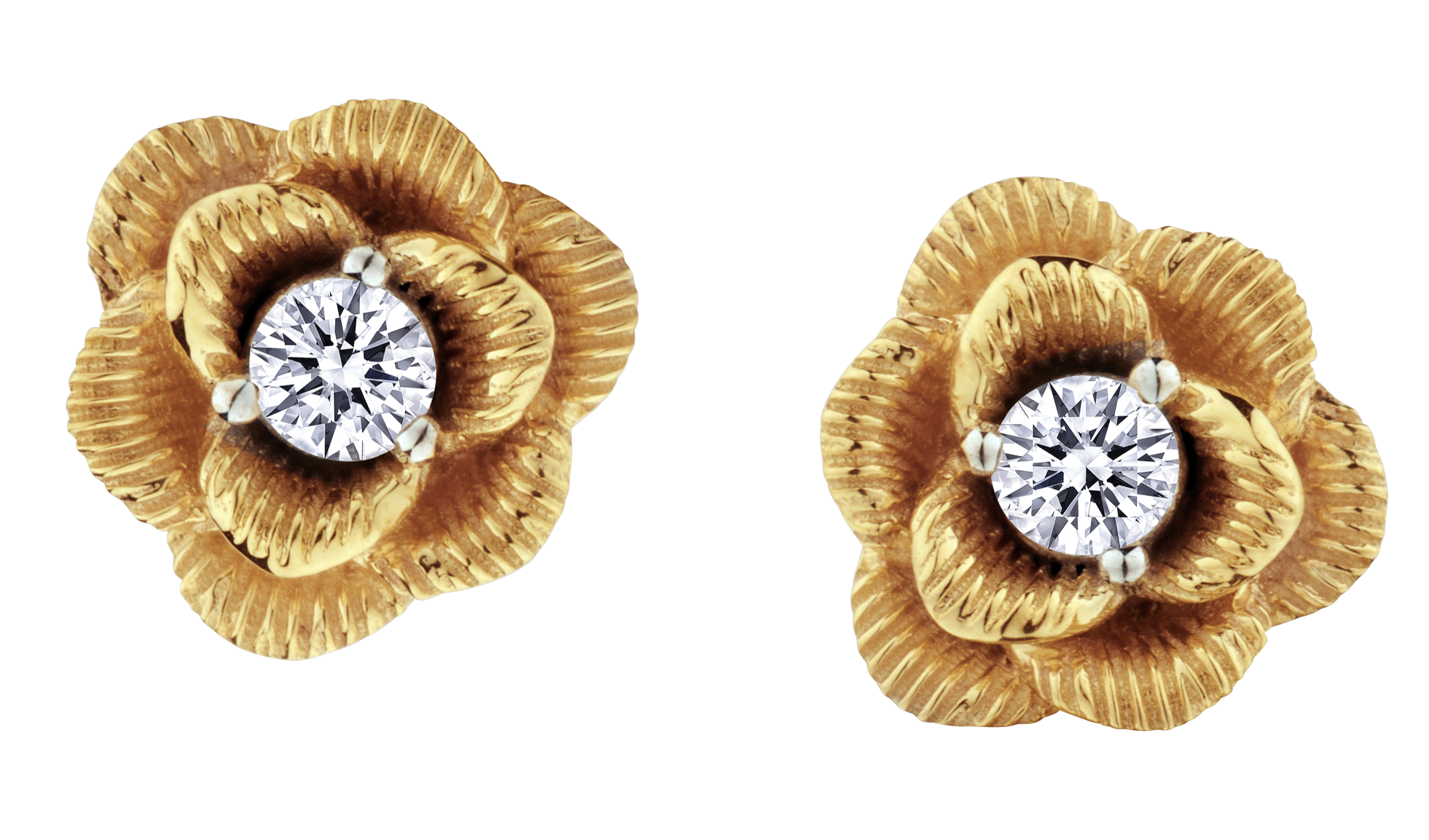 .10 Carat of Lab Grown Diamonds "Rose" Earrings, 10kt Yellow Gold.....................NOW