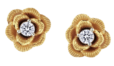 .10 Carat of Lab Grown Diamonds "Rose" Earrings, 10kt Yellow Gold.....................NOW
