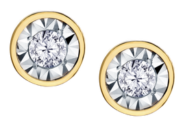 .10 Carat of Lab Grown Diamonds "Miracle" Bezel Set Stud Earrings, 10kt Yellow Gold.....................NOW - Griffin Jewellery Designs