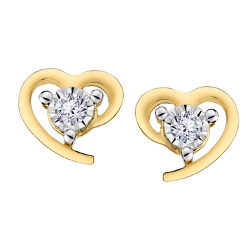 .09 Carat of Lab Grown Diamonds Heart Earrings, 10kt Yellow Gold.....................NOW - Griffin Jewellery Designs