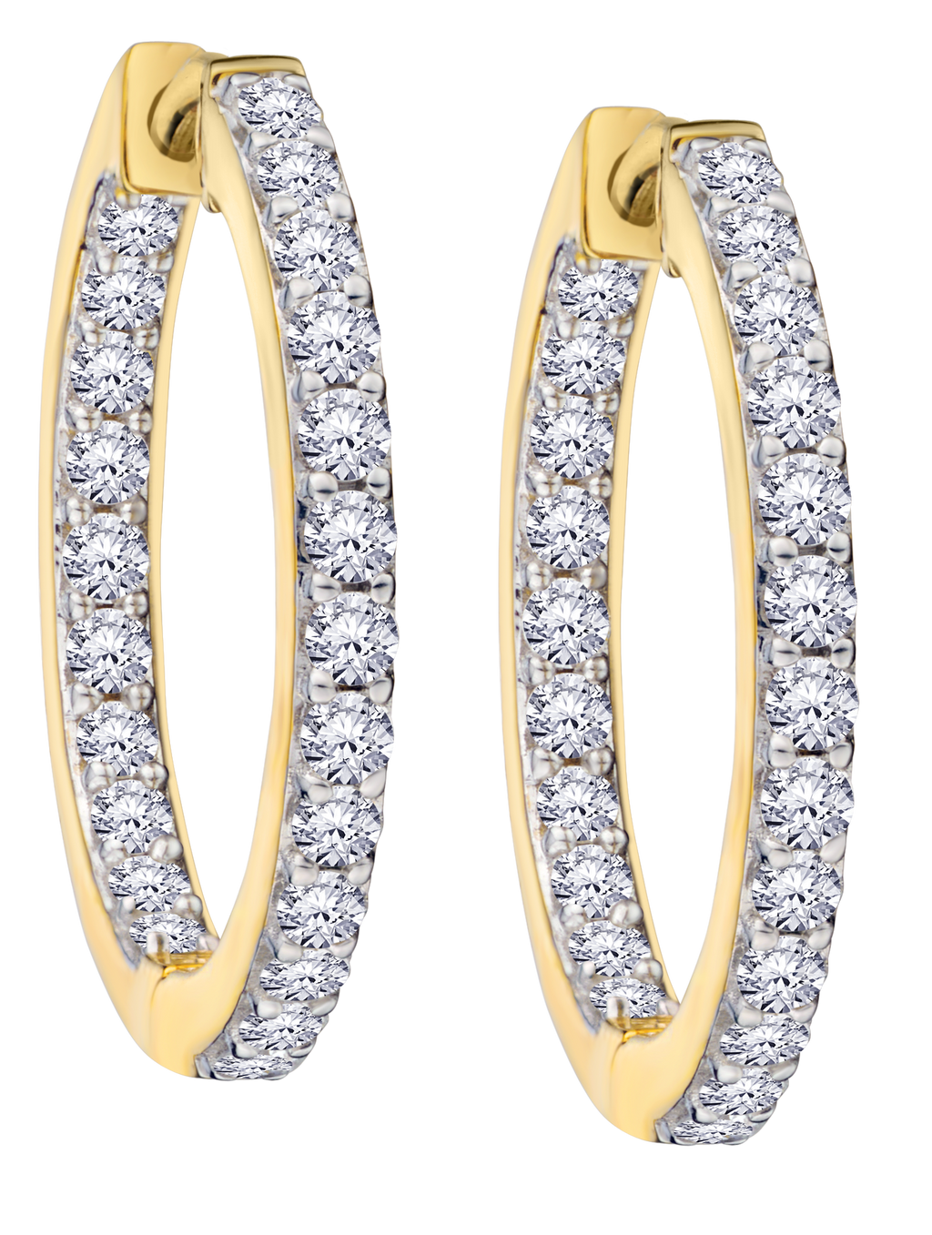 Carat Of Lab Grown Diamonds "In-Out" Hoop Earrings