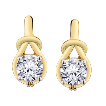 1.00 Carat Of Lab Grown Diamonds Earrings, 10kt Yellow Gold.....................NOW