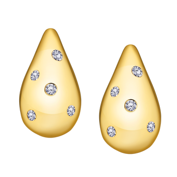 .10 Carat Of Lab Grown Diamonds Earrings, 10kt Yellow Gold.....................NOW