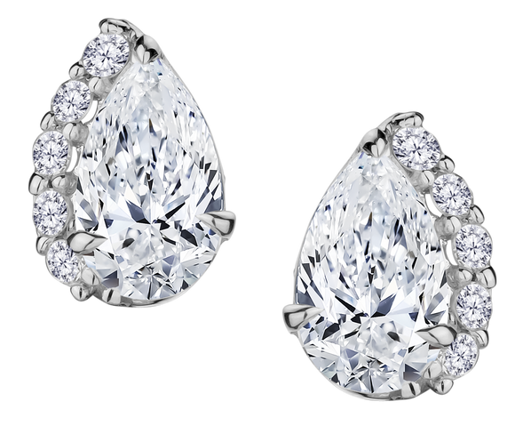 .56 Carat of Lab Grown Diamonds "Pear" Shape Earrings, 10kt Yellow Gold.....................NOW