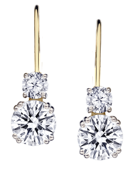 3.00 Carat of Lab Grown Diamonds Lever Back Earrings, 10kt Yellow Gold.....................NOW
