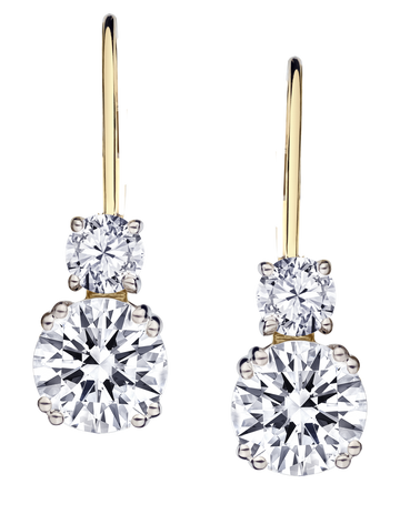 3.00 Carat of Lab Grown Diamonds Lever Back Earrings, 10kt Yellow Gold.....................NOW - Griffin Jewellery Designs