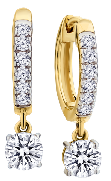 1.00 Carat of Lab Grown Diamonds Hoop Earrings, 10kt Yellow Gold.....................NOW - Griffin Jewellery Designs