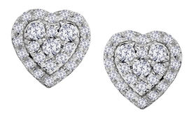 .33 Carat of Lab Grown Diamonds Heart Earrings, 10kt White Gold.....................NOW