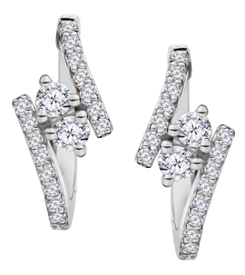 .50 Carat of Lab Grown Diamonds Hoop Earrings, 10kt White Gold.....................NOW