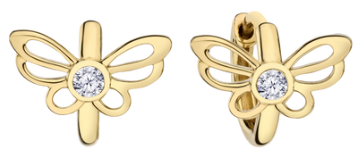 .10 Carat of Lab Grown Diamonds "Butterfly" Earrings, 10kt Yellow Gold.....................NOW