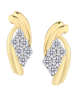 .75 Carat of Lab Grown Diamonds Earrings, 10kt Yellow Gold.....................NOW