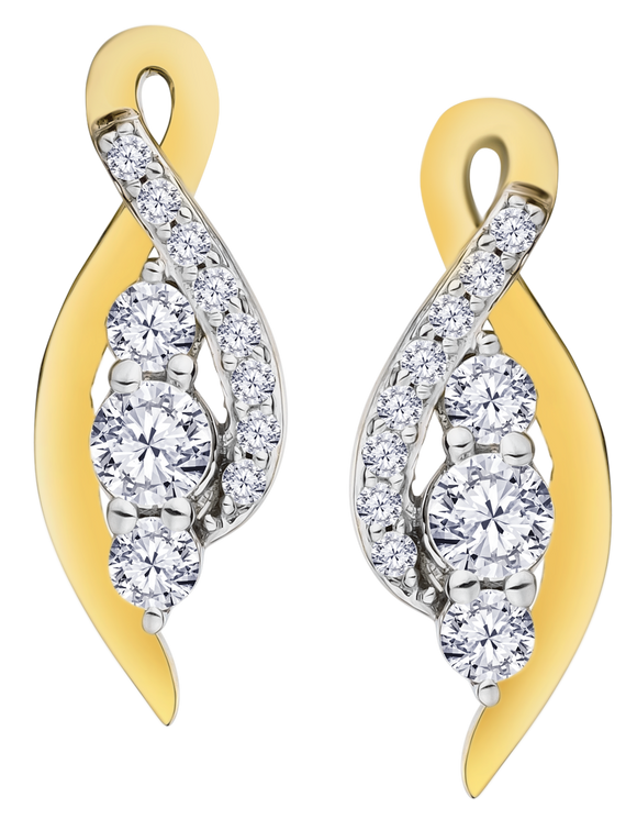 .33 Carat of Lab Grown Diamonds "Infinity" Earrings, 10kt Yellow Gold.....................NOW