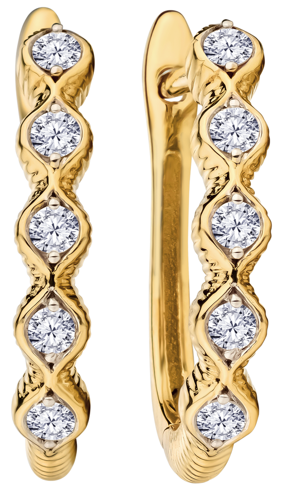 .25 Carat of Lab Grown Diamonds Earrings, 10kt Yellow Gold.....................NOW