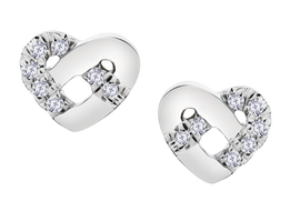 .06 Carat of Lab Grown Diamonds Twisted Heart Earrings, 10kt White Gold.....................NOW - Griffin Jewellery Designs