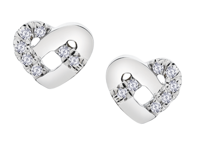 .06 Carat of Lab Grown Diamonds Twisted Heart Earrings, 10kt White Gold.....................NOW - Griffin Jewellery Designs