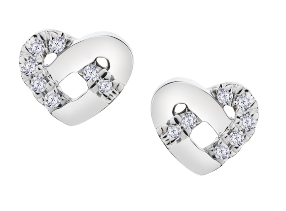 .06 Carat of Lab Grown Diamonds Twisted Heart Earrings, 10kt White Gold.....................NOW - Griffin Jewellery Designs