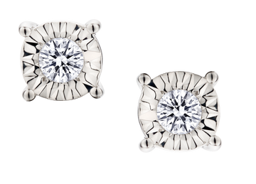 .15 Carat of Lab Grown Diamonds Round Shape Earrings, Sterling Silver.....................NOW - Griffin Jewellery Designs