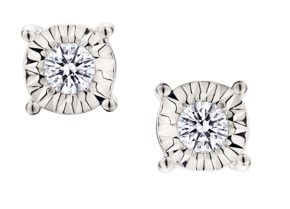 .15 Carat of Lab Grown Diamonds Round Shape Earrings, Sterling Silver.....................NOW - Griffin Jewellery Designs