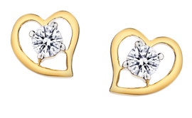 .34 Carat of Lab Grown Diamonds Heart Stud Earrings, 10kt Yellow Gold.....................NOW - Griffin Jewellery Designs