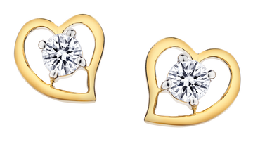 .34 Carat of Lab Grown Diamonds Heart Stud Earrings, 10kt Yellow Gold.....................NOW - Griffin Jewellery Designs