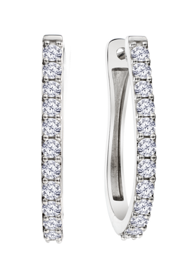 1.00 Carat of Lab Grown Diamonds Hoop Earrings, Sterling Silver.....................NOW - Griffin Jewellery Designs