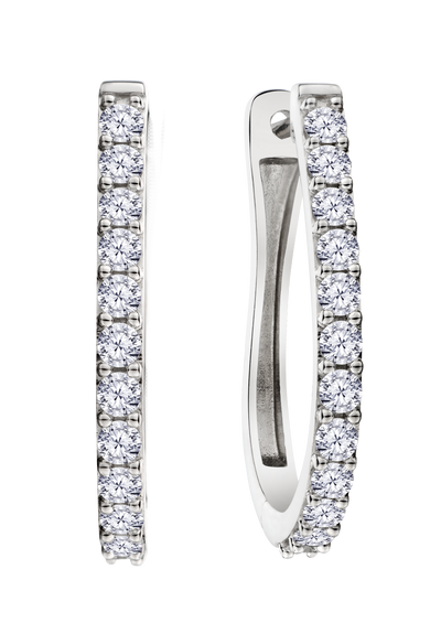 1.00 Carat of Lab Grown Diamonds Hoop Earrings, Sterling Silver.....................NOW - Griffin Jewellery Designs