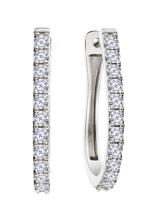 1.00 Carat of Lab Grown Diamonds Hoop Earrings, Sterling Silver.....................NOW - Griffin Jewellery Designs