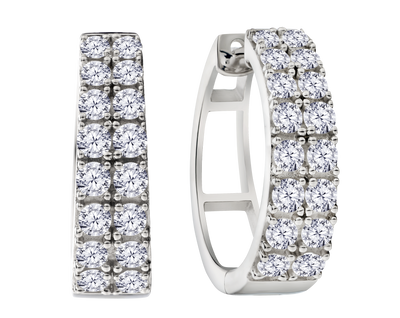 1.80 Carat of Lab Grown Diamonds Hoop Earrings, Sterling Silver.....................NOW - Griffin Jewellery Designs
