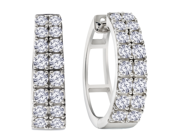 1.80 Carat of Lab Grown Diamonds Hoop Earrings, Sterling Silver.....................NOW - Griffin Jewellery Designs