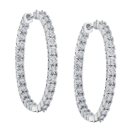 1.00 Carat of Lab Grown Diamonds "In-Out" Hoop Earrings, Sterling Silver.....................NOW - Griffin Jewellery Designs