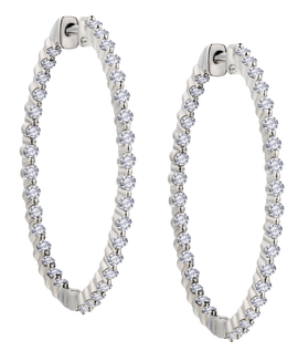 1.50 Carat Lab Grown Diamond "In-Out" Hoop Earrings, 10kt White Gold.....................NOW - Griffin Jewellery Designs