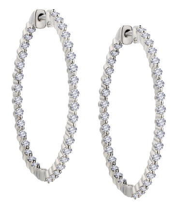 1.50 Carat Lab Grown Diamond "In-Out" Hoop Earrings, 10kt White Gold.....................NOW - Griffin Jewellery Designs