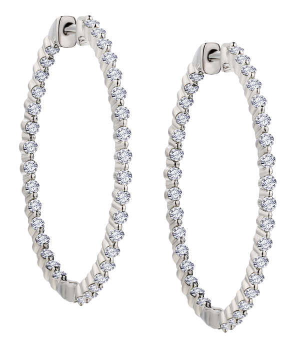 1.50 Carat Lab Grown Diamond "In-Out" Hoop Earrings, 10kt White Gold.....................NOW - Griffin Jewellery Designs