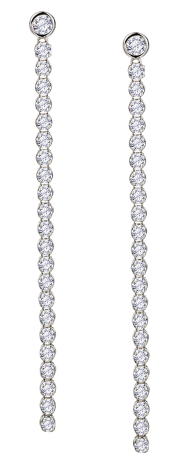 1.00 Carat Lab Grown Diamond "Icicle" Earrings, 10kt White Gold.....................NOW - Griffin Jewellery Designs