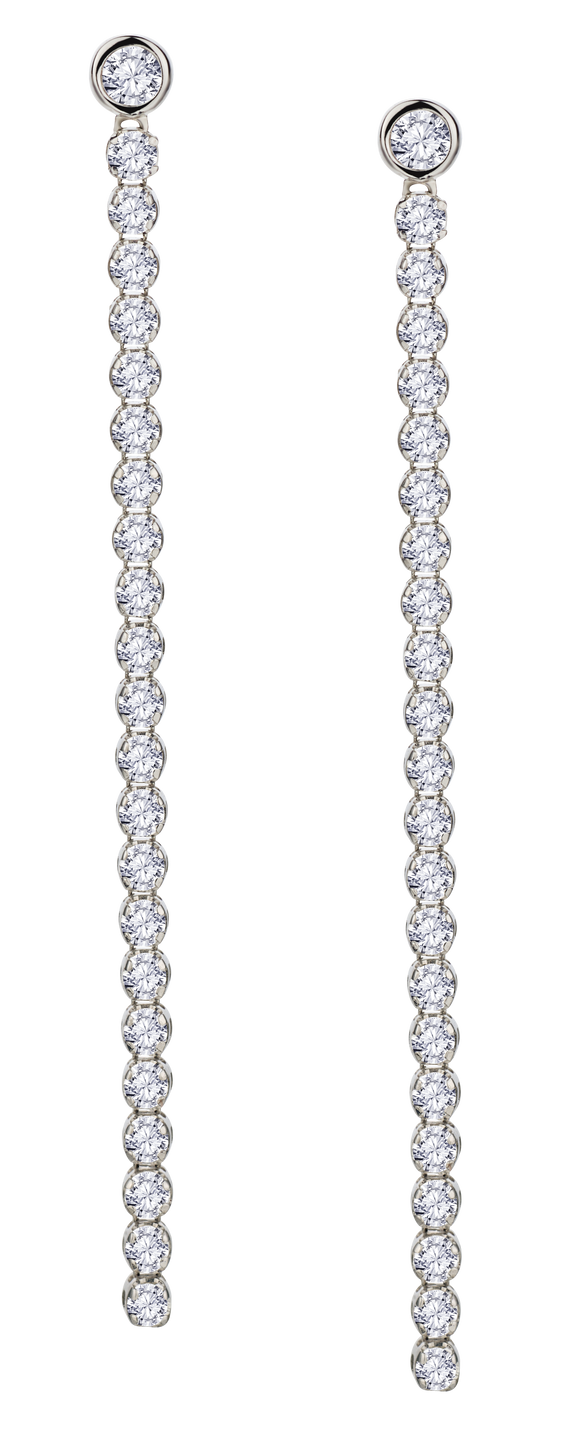 1.00 Carat Lab Grown Diamond "Icicle" Earrings, 10kt White Gold.....................NOW - Griffin Jewellery Designs