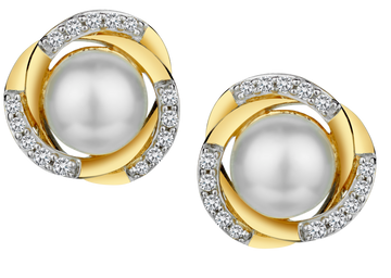 .13 Carat of Diamonds & Genuine Pearl Earrings, 10kt Yellow Gold.....................NOW