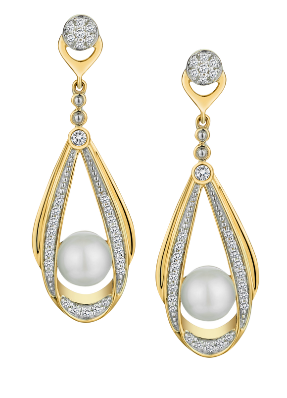 .25 Carat of Diamonds & Pearl Drop Stud Earrings, 10kt Yellow Gold.....................NOW